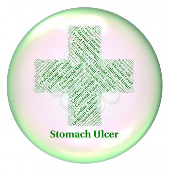 Stomach Ulcer Indicating Ill Health And Vesication