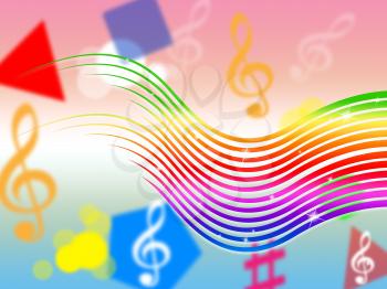 Rainbow Music Background Meaning Colorful Stripes And Sing
