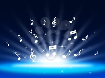 Blue Music Background Meaning Instruments And Soundwaves
