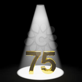 Gold 75th 3d Number Representing Anniversary Or Birthdays