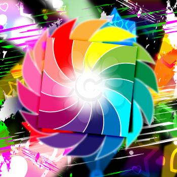 Spiral Background Showing Design Colors And Circular