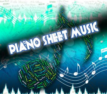 Piano Sheet Music Showing Musical Symbols And Song