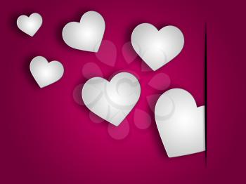 Hearts Background Showing Valentine Day And Loving