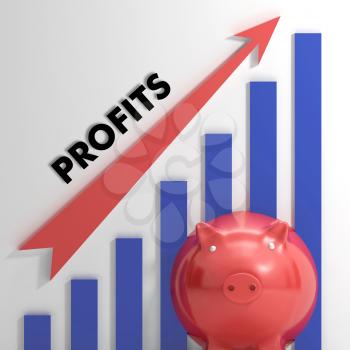 Raising Profits Chart Shows Balance Progress Or Improvement