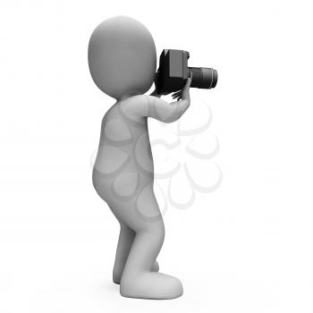 Digital Photo Character Showing Snapshot Dslr And Photography