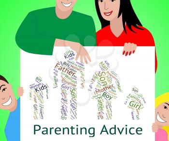 Parenting Advice Indicating Mother And Baby And Mother And Child