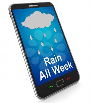 Rain All Week On Mobile Showing Wet Miserable Weather