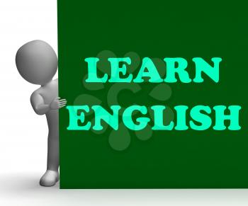 Learn English Sign Showing Foreign Language Teaching And Education