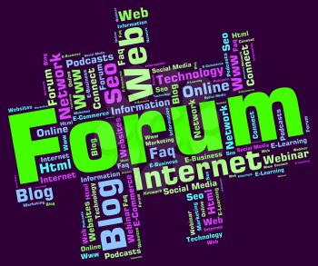 Forum Word Indicating Social Media And Group 