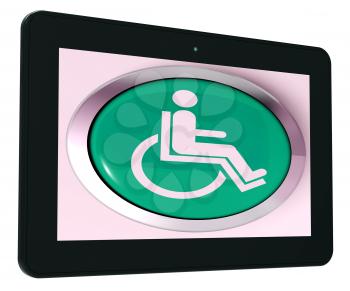 Disabled Tablet Showing Wheelchair Access Or Handicapped