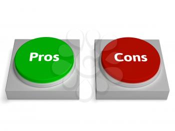 Pros Cons Buttons Showing Positive Or Negative