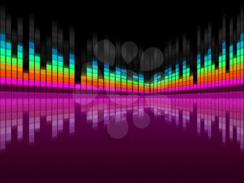 Purple Soundwaves Background Showing DJ Music And Songs

