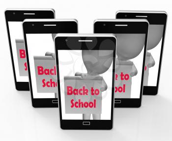 Back To School Phone Showing Beginning Of Term