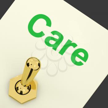 Care Switch Showing Caring Careful Concern