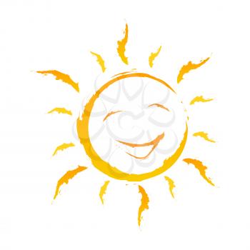 Smiling Sun Representing Solar Design And Cheerful
