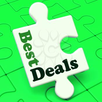 Best Deals Puzzle Showing Deal Promotion Or Bargain