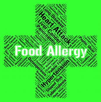 Food Allergy Indicating Allergic Reaction And Eating