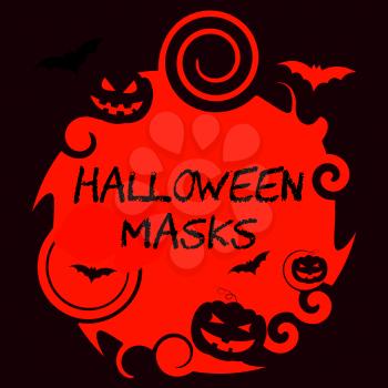 Halloween Masks Representing Trick Or Treat And Fancy Dress
