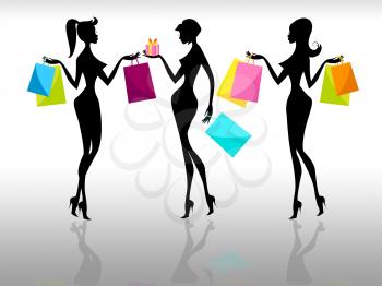 Shopping Shopper Showing Retail Sales And Females