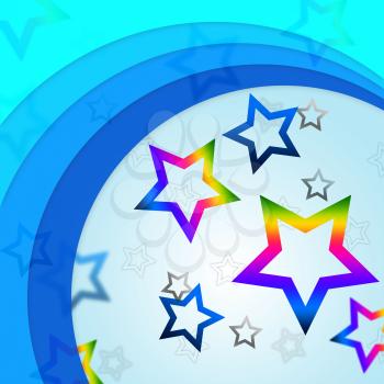 Star Curves Background Showing Curvy Lines And Rainbow Stars
