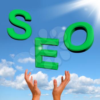 Catching Seo Word Showing Internet Optimization And Promotion