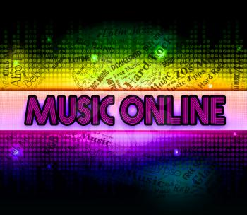 Music Online Indicating World Wide Web And Sound Tracks