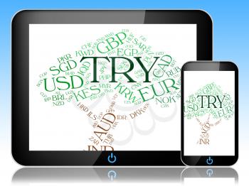 Try Currency Meaning Turkey Lira And Text