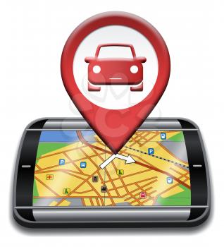 Car Gps Showing Automotive Drive And Navigation