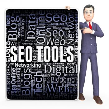 Seo Tools Showing Search Engines And Apps
