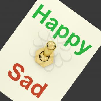 Happy Sad Switch Showing That Happiness Is Very Important