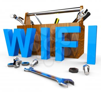 Wifi Tools Indicating World Wide Web And Website