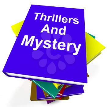 Thrillers and Mystery Book Stack Showing Genre Fiction Books