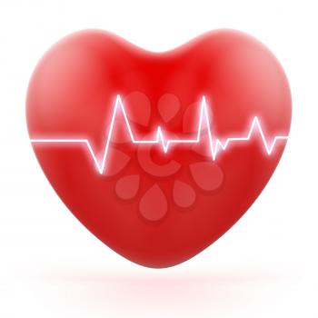 Electro On Heart Shows Love Pressure Or Loud Heartbeats