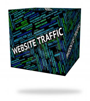 Website Traffic Representing Www Words And Word