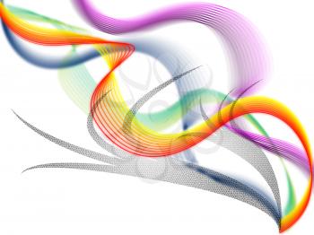 Twisting Background Showing Colorful Curving Bands And Shadows
