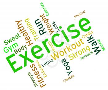 Exercise Words Showing Get Fit And Athletic 