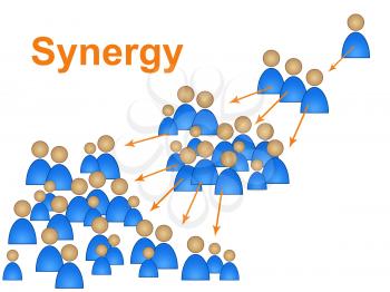 Synergy Team Representing Work Together And Partnership