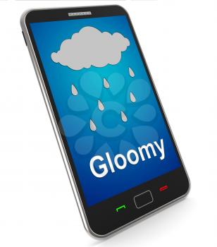 Gloomy On Mobile Showing Dark Grey Miserable Weather