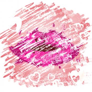 Lips Heart Representing Valentine Day And Heart