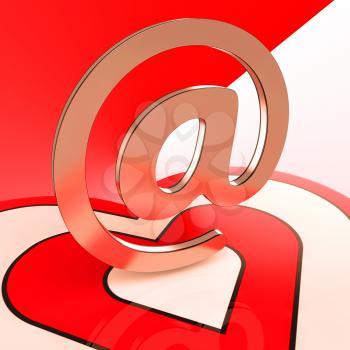 Heart E-mail Showing Romance Through Internet Message