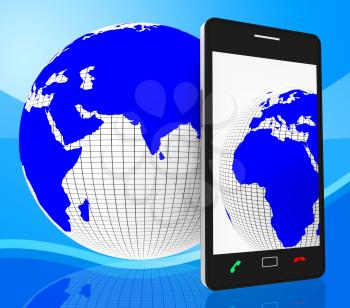 World Phone Indicating Web Site And Globalise