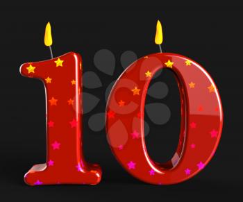 Number Ten Candles Meaning Numeral Candles Or Celebration Candles