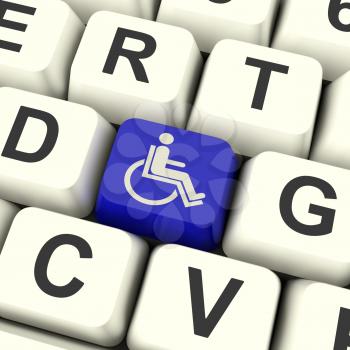 Disabled Key Showing Wheelchair Access Or Handicapped