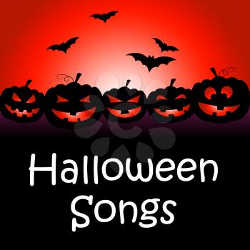 Halloween Songs Showing Trick Or Treat And Sound Track
