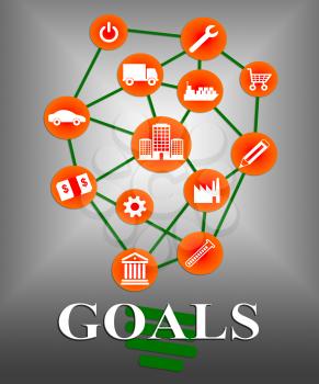Goals Icons Meaning Aim Improve And Symbol