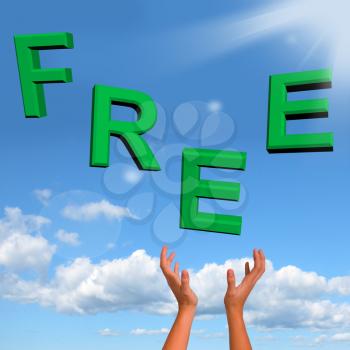 Free Word Falling In Green Showing Freebies and Promos