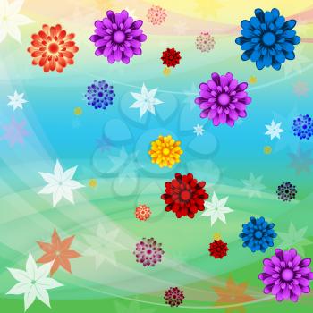 Colorful Flowers Background Meaning Floral Growth And Beach
