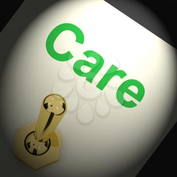 Care Switch Showing Caring Careful Or Concern
