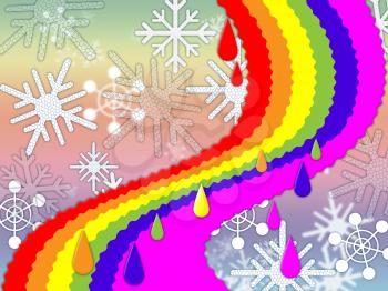 Rainbow Background Meaning Snowing Winter And Promise
