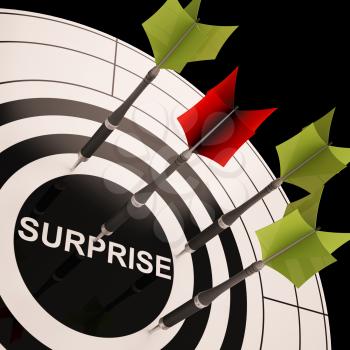 Surprise On Dartboard Shows Aimed Astonishment Or Amazement
